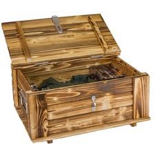 Holztruhe Hugo geflammt mit De…