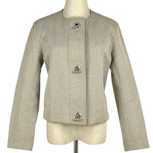 HERMÈS HERMES Chaine d'Ancre Giacca senza colletto Rifiniture in pelle Margiela epoca Colla...