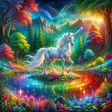 Unicorn Diamond Art Kits for Adults,Forest Diamond Painting Horse Forest