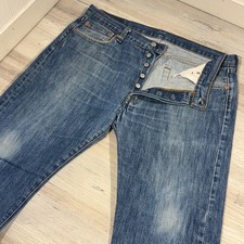 Levis 501 Jeans Mens 36x29 Blue Denim Pants Faded Workwear Button Fly Straight