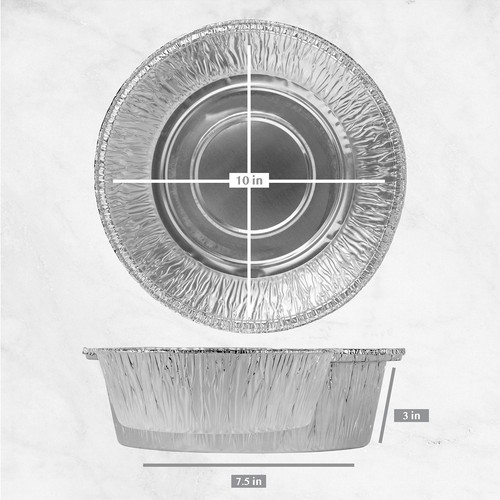 10Pack 10 Inch Aluminum Foil Pie Tins Disposable Pans for Baking Cooking Tarts - Bild 6 von 6