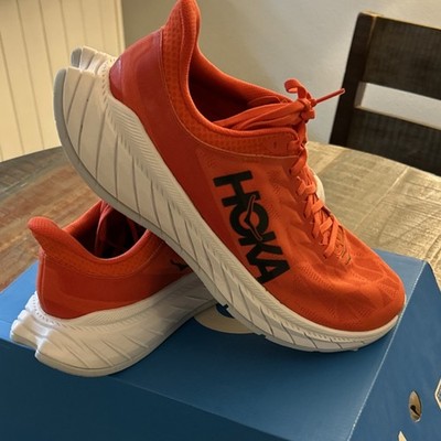 HOKA ONE ONE Carbon X 2 Men's Running Shoes Red White Breathable US 11.5