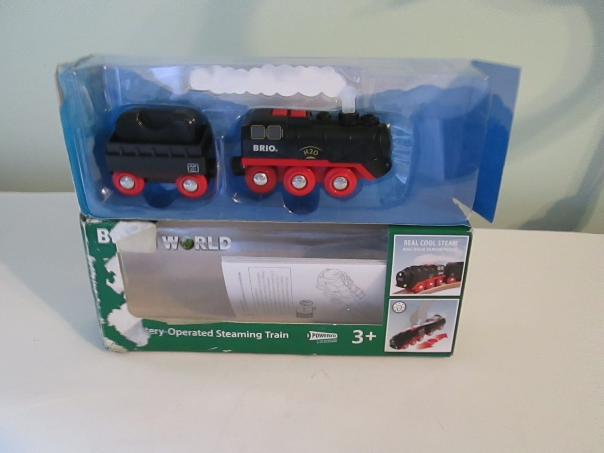 BRIO World 33884 Battery Operated Steaming Train Black & Red | eBay