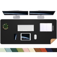 Cork Desk Mat 55x17 Inch DualSided Waterproof Black Gaming Office Mouse Pad