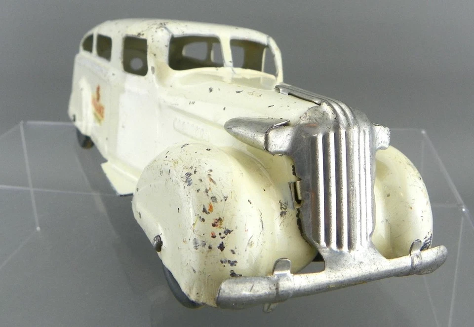 Juguetes Wyandotte de colección de 1930 11" acero prensado metal hojalata ambulancia ruedas de madera Foto 4 de 4