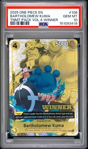 Bartholomew Kuma (Winner Pack 2025 Vol. 4) graded PSA 10 for sale on eBay