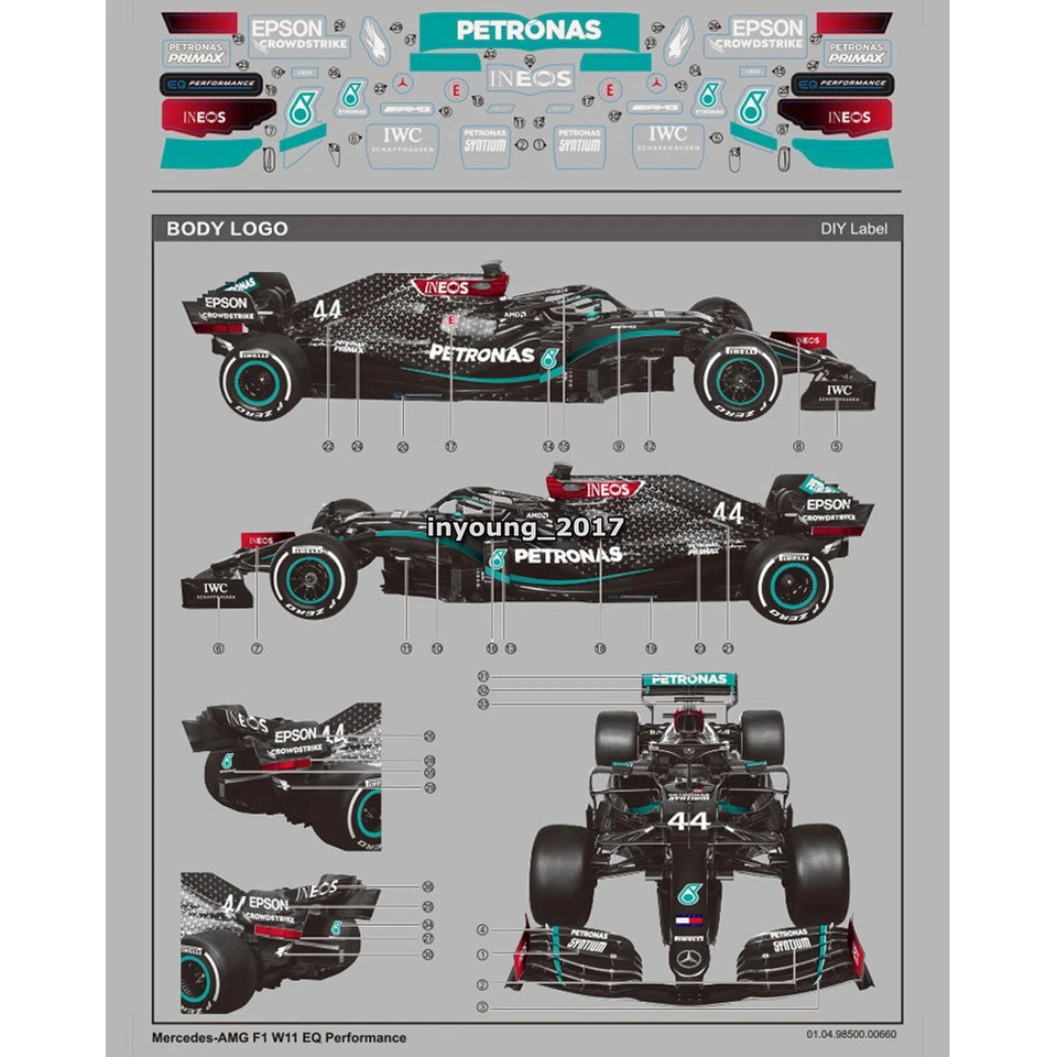 1:18 F1 AMG W11 EQ Performance 2.4GHz F1 Ferngesteuertes Auto RC Auto Spielzeug - Bild 2 von 4