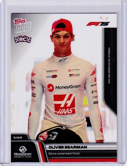 Oliver Bearman RC 2025 Topps Now F1 #59 Rookie Card Best Finish Formula 1