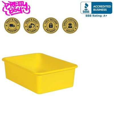 Sturdy Yellow Storage Bin 11.38''L x 7.75''W x 5''H - Perfect for Classroom or Home