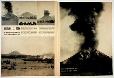 Parícutin Volcano Birth 1940s Mexico Eruption Magazine Spread Ephemera
