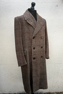 Rare Men's CC41 1940's WW2 Heavy Wool Tweed Overcoat-48" Chest - Image 1 of 4