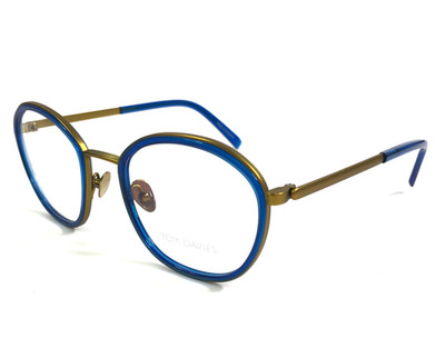 Tom Davies Eyeglasses Frame TD734 Col. 2187 Clear Blue Matte Gold 49-21-140