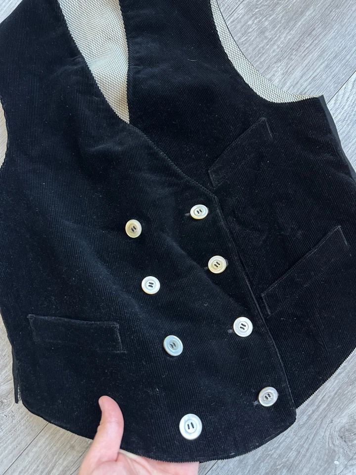 Antiguo chaleco vintage de pana de los años 40 doble pecho raro para hombre talla: S Foto 3 de 4