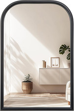 20"X30" Arch Wall Mirror Bathroom Mirror for Wall Mounted, Tempered Glass, Wood