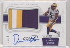 2018 Panini National Treasures Collegiate Silver 21/25 Derrius Guice Auto 2k5