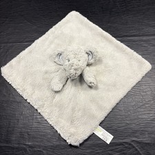 KellyToy Baby Gray Elephant Plush Lovey Security Blanket Rattle