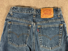 Levis 550 VTG USA Relaxed Tapered Blue Jeans Size 9 JR Long 100 Cotton 90s