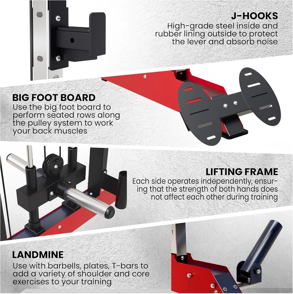 Máquina Power Cage Smith - 3600 lb multifuncional Power Rack con cable cruzado Foto 4 de 4