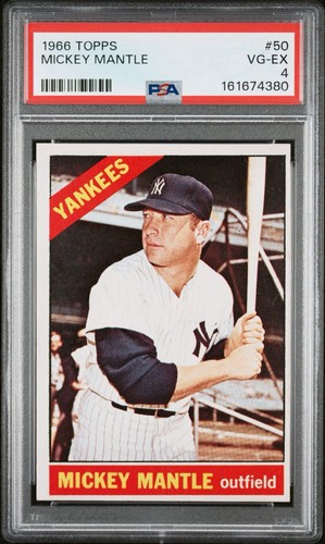 1966 Topps Mickey Mantle #50 PSA 4 (VG-EX) New York Yankees HOF! SUPER SHARP!