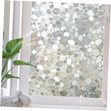 Window Privacy Film, Stained Glass Films, 3D Rainbow 17.5" x 78.7" Pebble