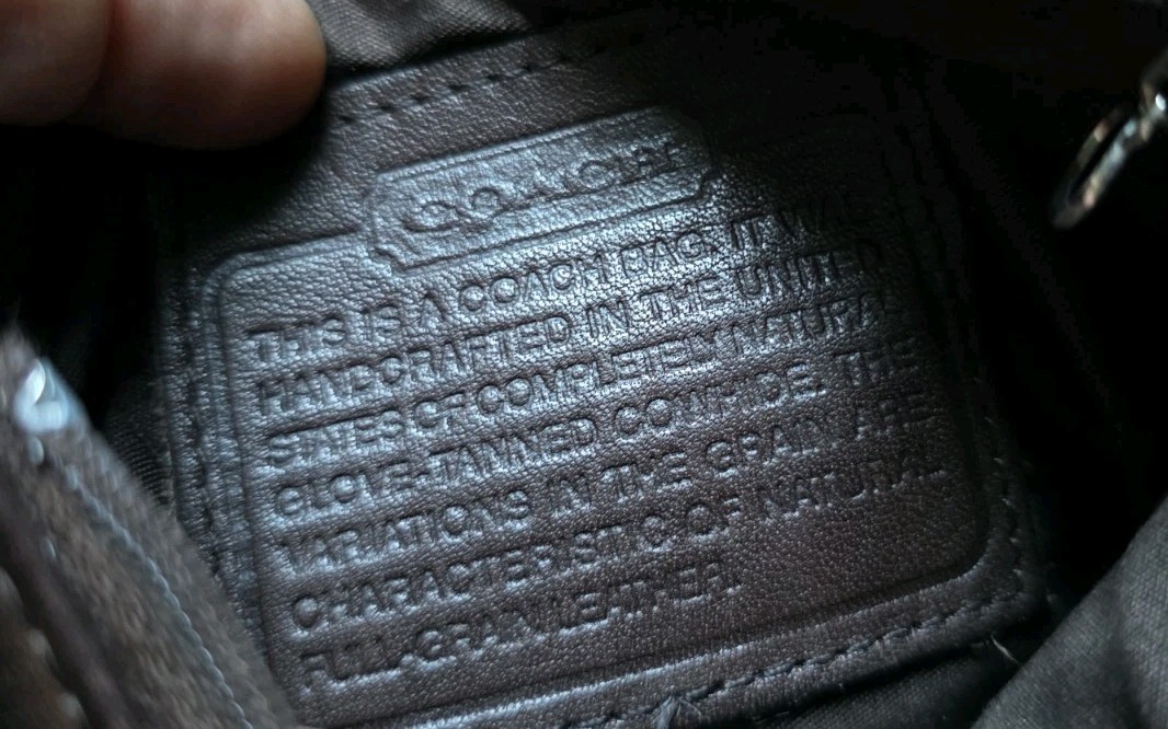 Vintage Coach Skinny Brown Leather Crossbody Swingpack Canvas Strap  thumbnail 3