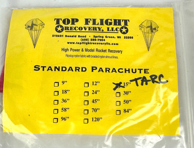 Top Flight Parachute Rip Stop Nylon Red 15''