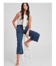 Banana Republic Women  s Linen Pants Size 12 Rowan Wide Leg Crop Summer Fall