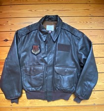 AVIREX A-2 Piloten Bomber Lederjacke Original US Air Force Jacke von 1998 - 46 S