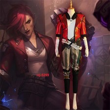 Arcane League of Legends Vi Cosplay PU Costume Outfits Women Pants Set Halloween