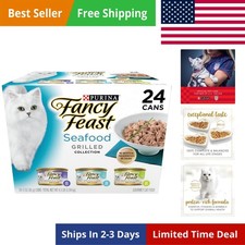 Purina Grilled Wet Cat Food Seafood Collection in Wet Cat Food Variety Pack -...