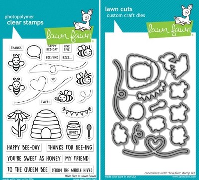 Lawn Fawn LF2927+LF2928 Hive Five Stamp & Die Set