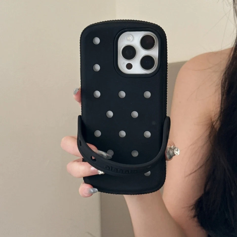 Capa Crocs para i Phone 16 Pro Max cores bege/preto/cinza/amarelo/mauve - Imagem 2 de 4