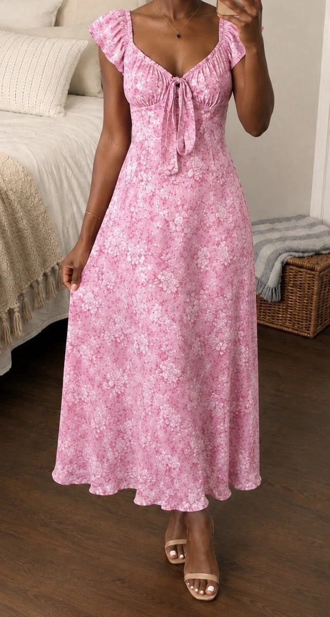 francesca's pink floral maxi dress Francesca Floral Corset Maxi Dress VICI
