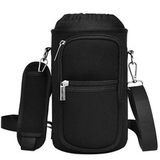 Insulated Water Bottle Bag - Neoprene Carrier Sleeve for 128 oz Water Jug, Gy...