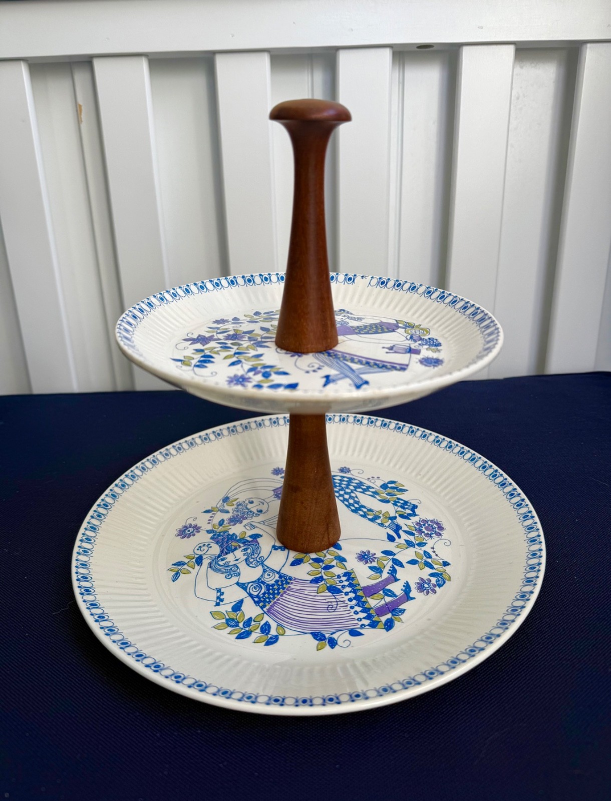 Vintage Figgjo Flint "Lotte" Turi Design Norway 2-Tier Server | Mid-Century