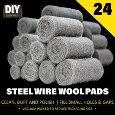 24x Steel Wire Wool Pads | Top Quality Super Ultra Fine For Rats Mice Kitchen