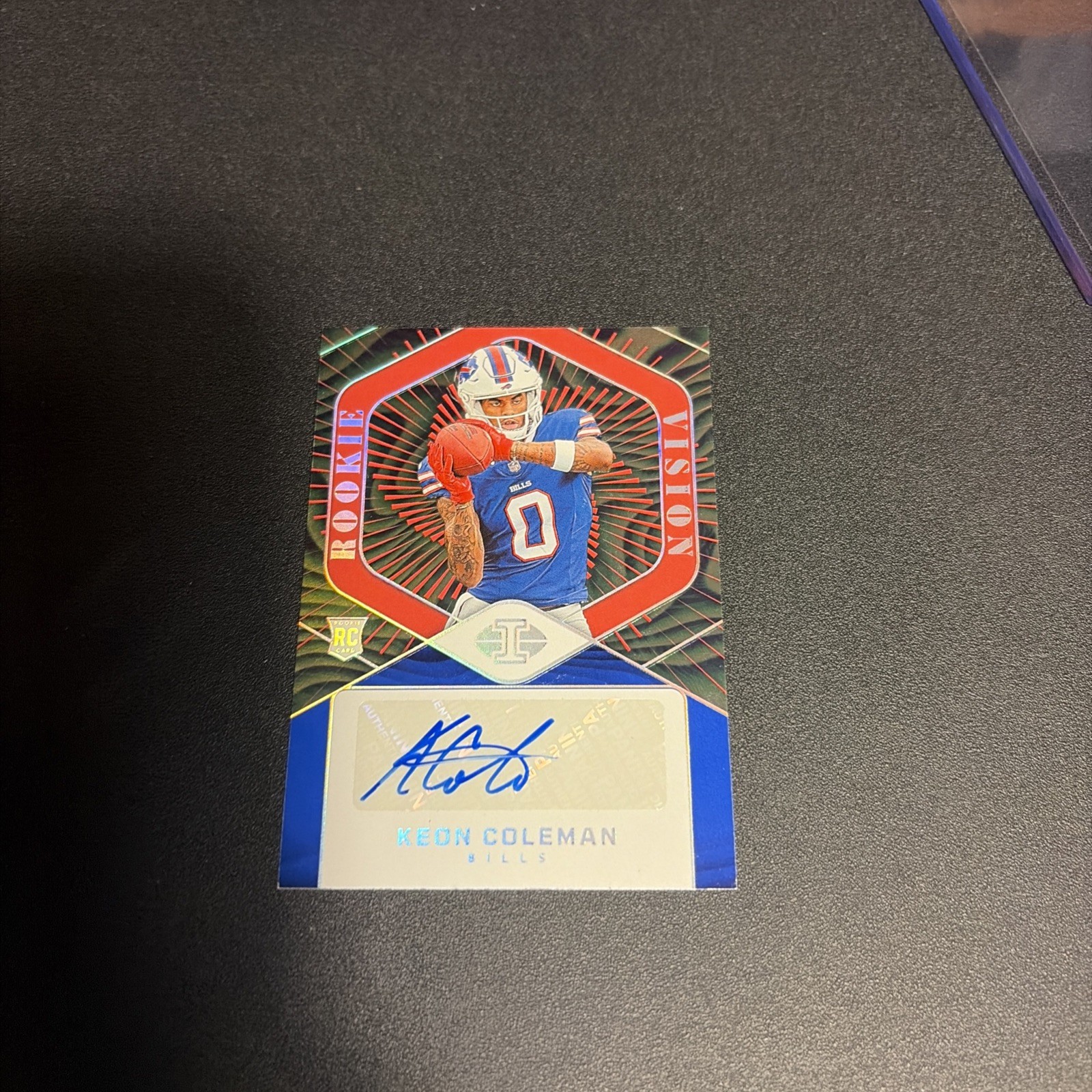 Keon Coleman Panini Illusions Rookie Vision Signatures #RVSKCN Red and Blue