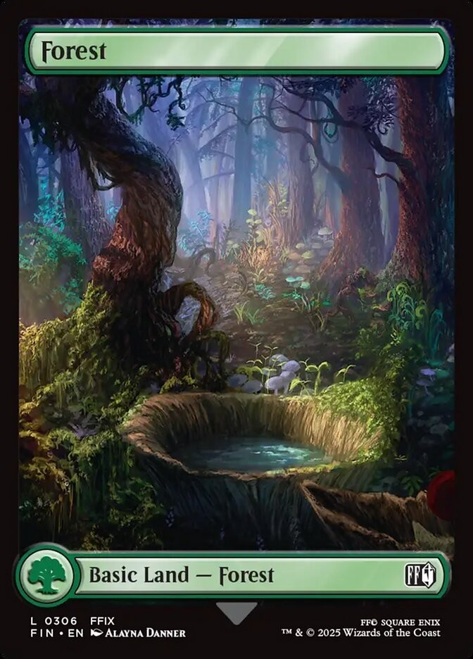 Forest 0306 Borderless Non Foil Common Final Fantasy MTG Near Mint