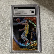 2020-21 Panini Select #204 Stephen Curry Red, White And Orange Shimmer CGC 10  