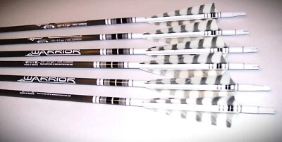 Gold tip warriors arrows for Traditional archery (all barred feathers)
