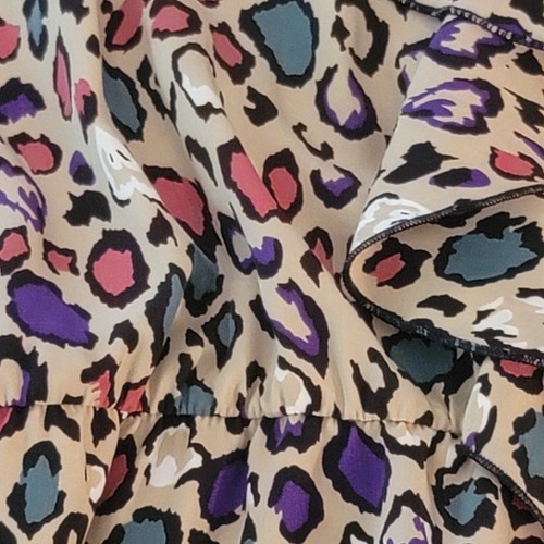 Vestido para mujer talla S bronceado púrpura verde guepardo colores preciosos - Imagen 2 de 10