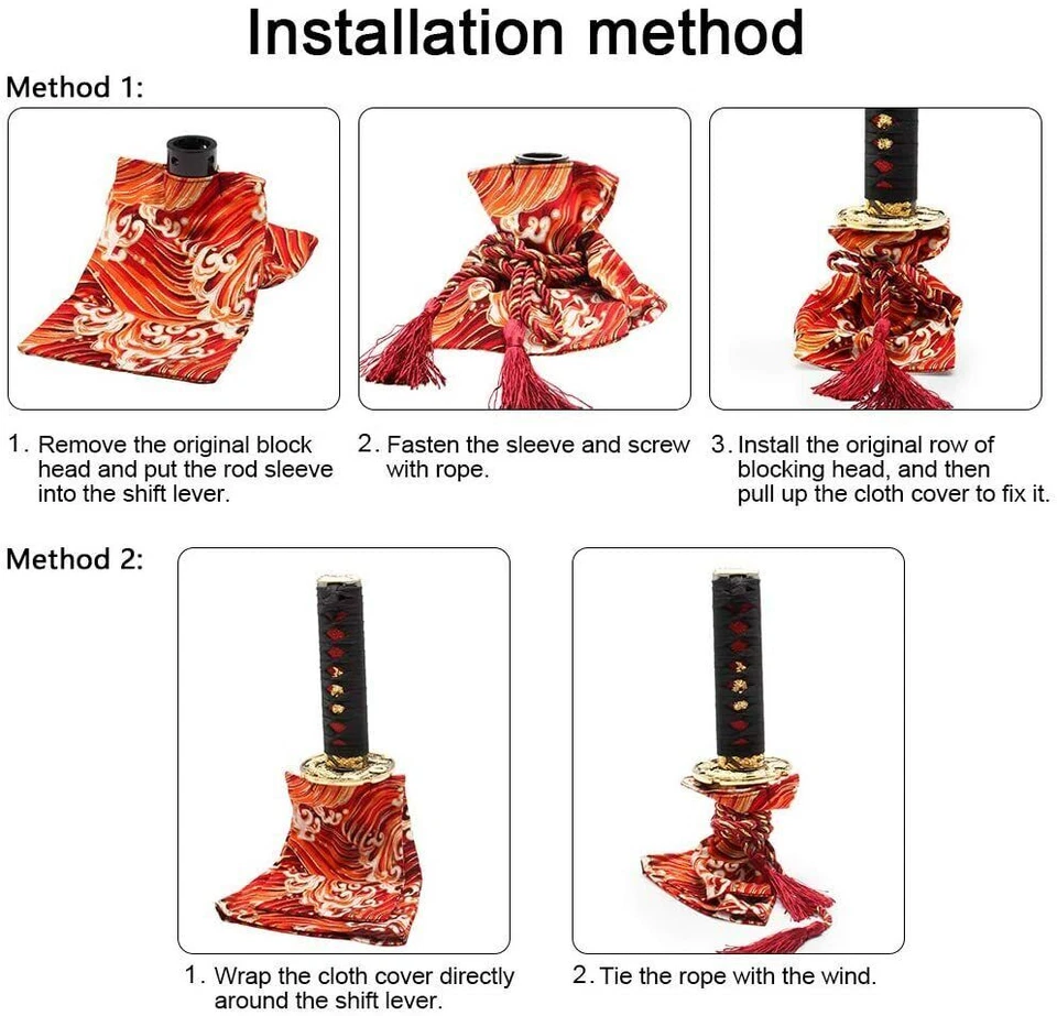 JDM Samurai Sword Manual Gear Shift Knob Shifter Katana Metal 30cm+Boot Cover - Image 3 of 4