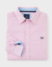 Crew Clothing Classic Men's Long Sleeve Cotton Micro Gingham Shirt