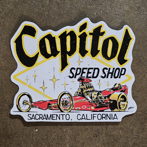 Calcomanía Capitol Speed Shop pegatina Gossett FED DRAGSTER carreras HEMI Hot Rod nhra - Imagen 1 de 3