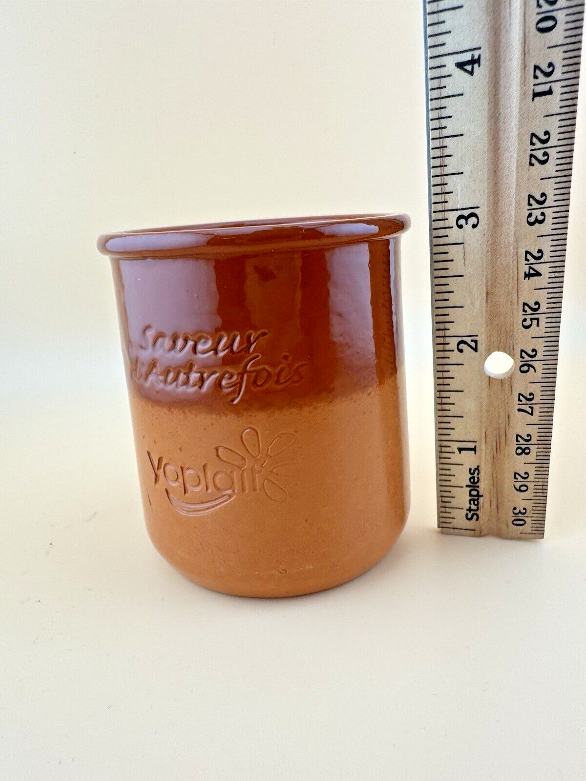 Saveur d'Autrefois Yoplait Clay Cup Dip Glazed Terra Cotta Cotano Ceramics
