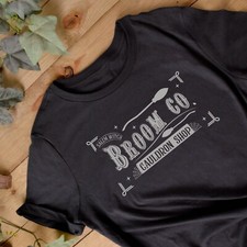 AUTUMN CLOTHING Ladies T Shirt | Salem Witch Broom Co. T Shirt | Cauldron Shop