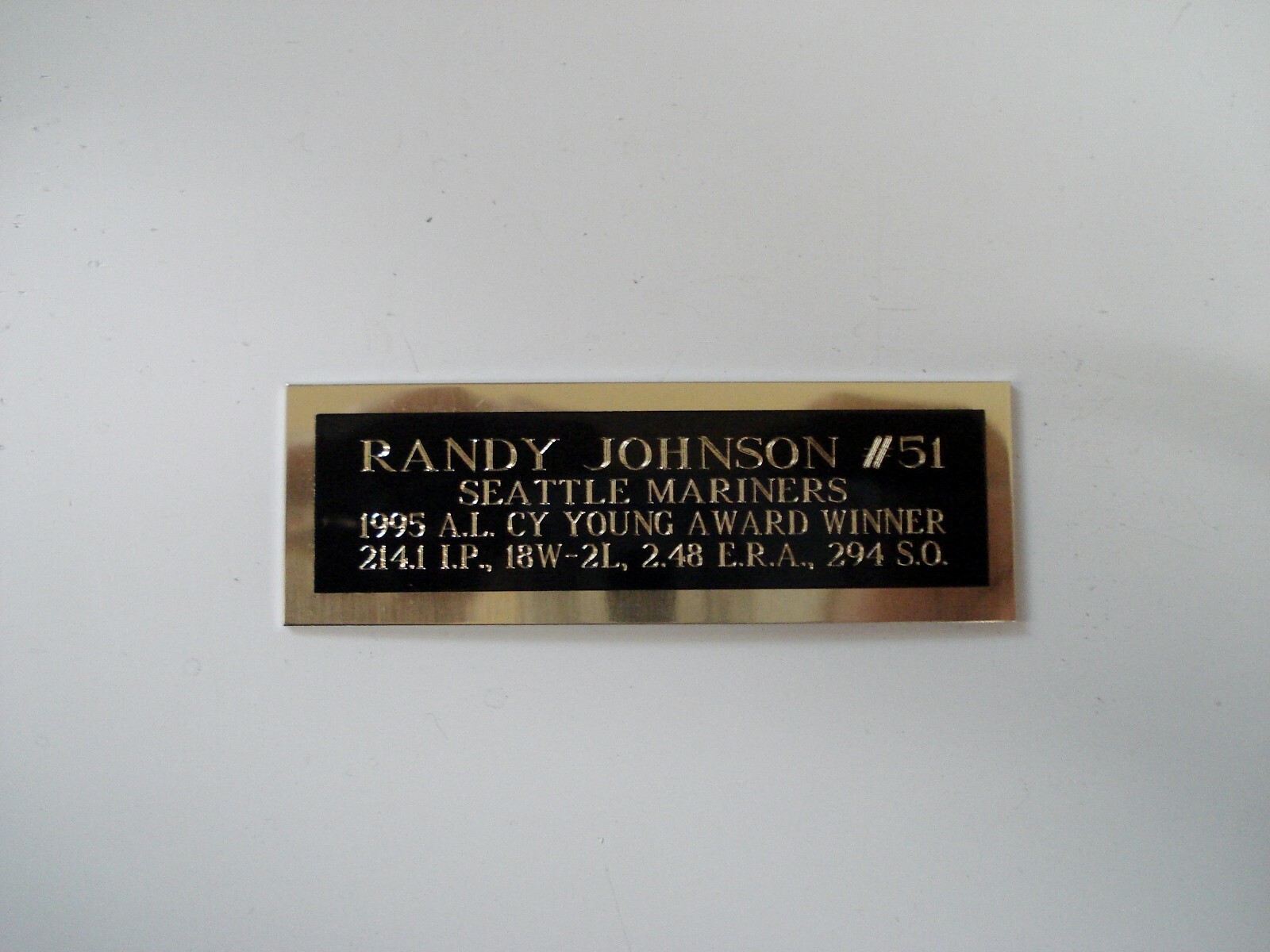 Randy Johnson Mariners 1995 Cy Young Baseball Card Plaque Nameplate 1