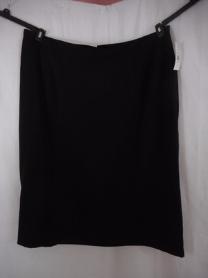 Big SALE Maggie Barnes Womens Solid Black Side Elastic Waist Skirt Size 30W NWT