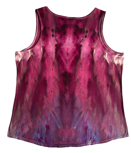 Roll Fold Ice Tie Dye Women's XL Tank Top Purple & Blue - Picture 2 of 6