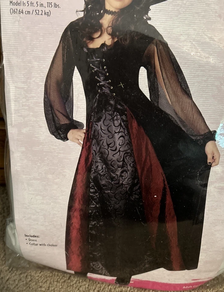 Disfraz gótico doncella vampiresa para mujer Halloween talla pequeña/mediana 2-8 Foto 3 de 4